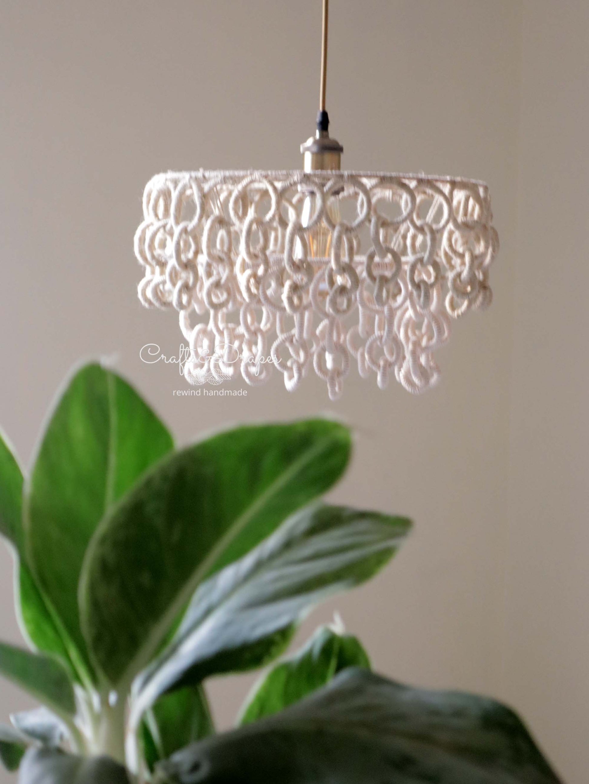 Artisanal lampshade featuring intricate handwoven pattern