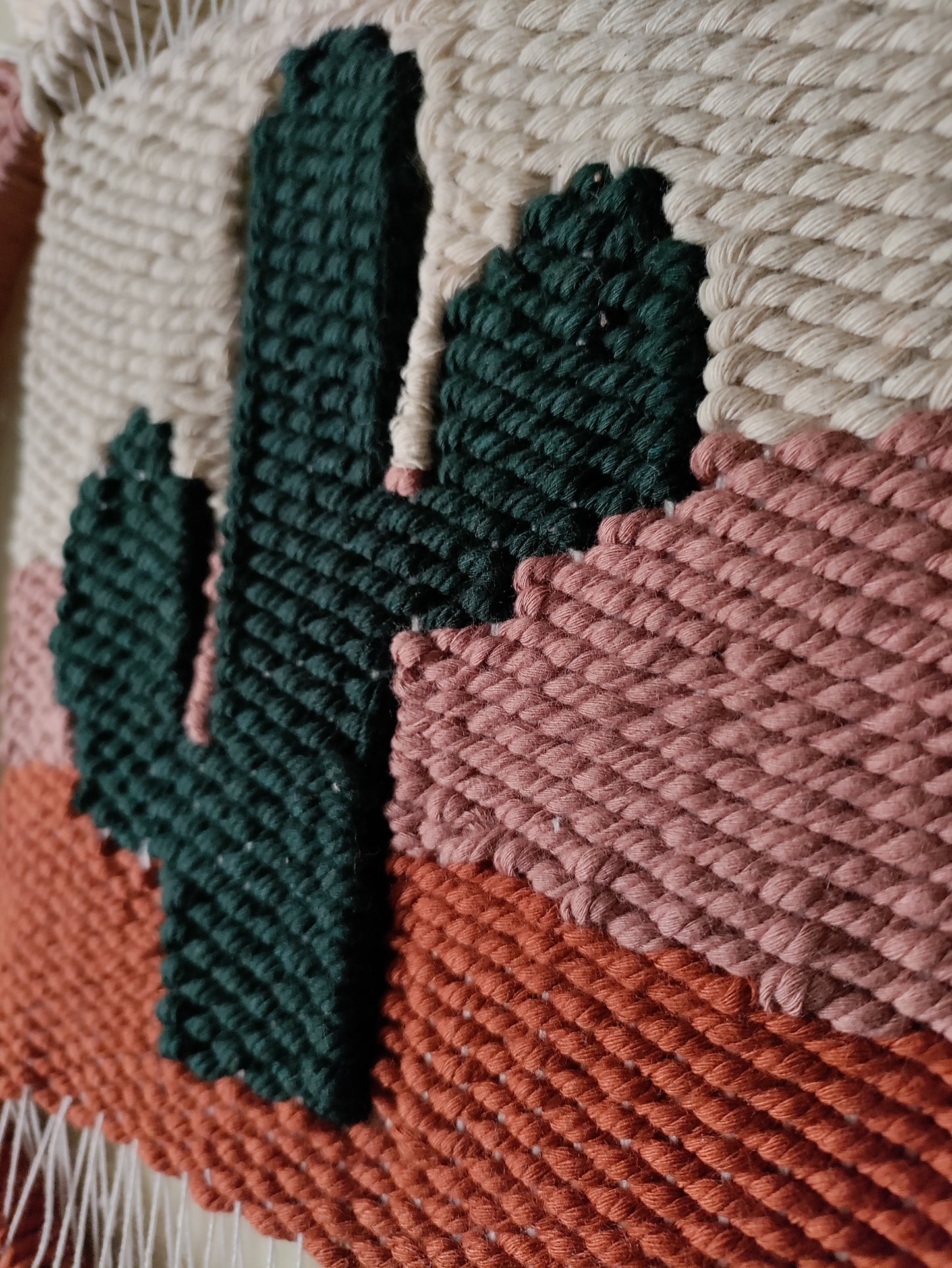 Circular Weave Wall Decor |  CACTI  | Contemporary Fiber Art