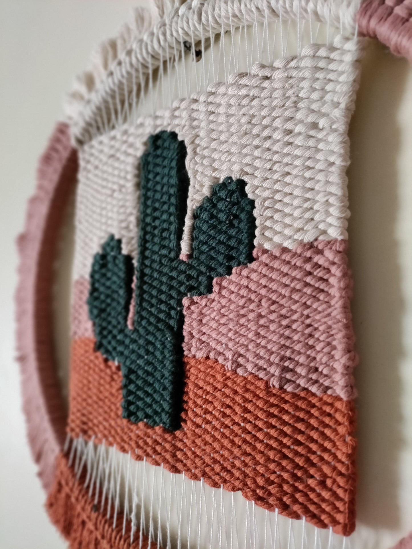 Circular Weave Wall Decor |  CACTI  | Contemporary Fiber Art