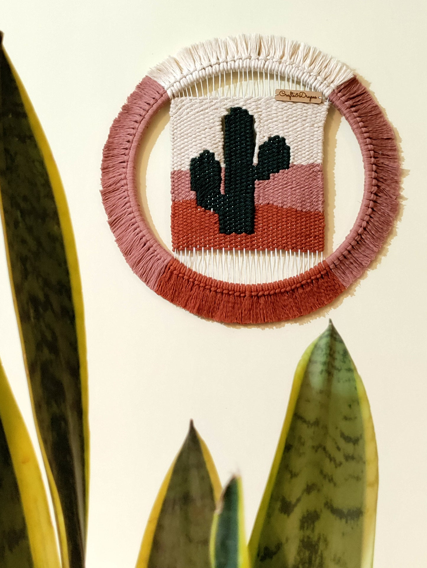 Circular Weave Wall Decor |  CACTI  | Contemporary Fiber Art