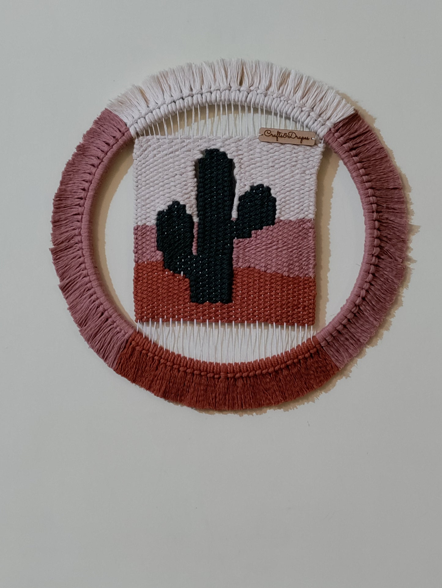 Circular Weave Wall Decor |  CACTI  | Contemporary Fiber Art