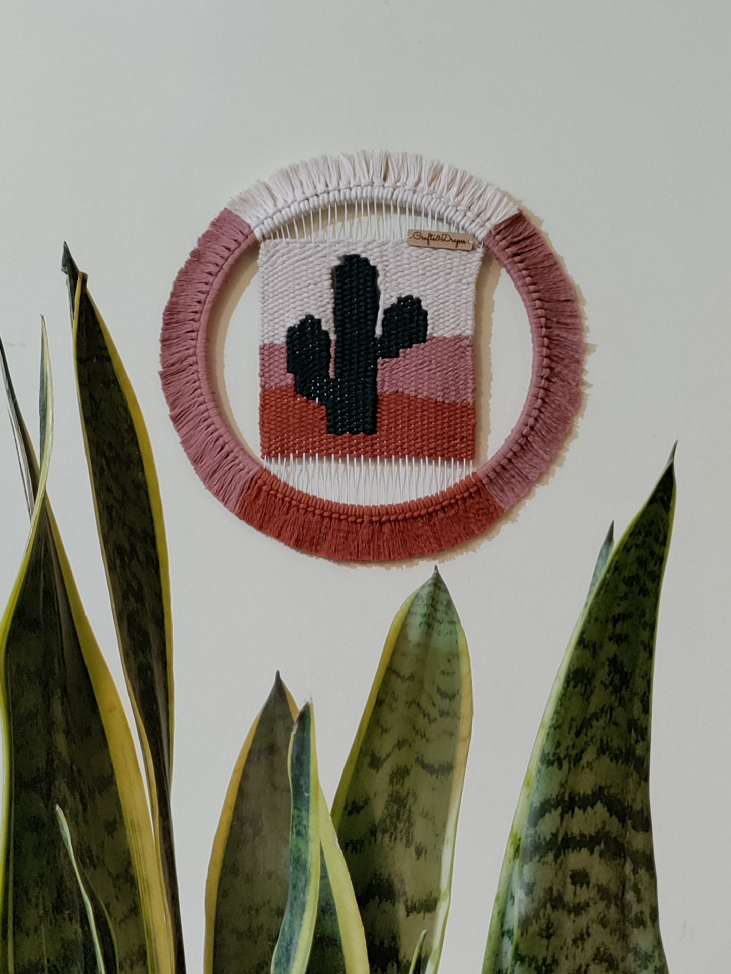 Circular Weave Wall Decor |  CACTI  | Contemporary Fiber Art