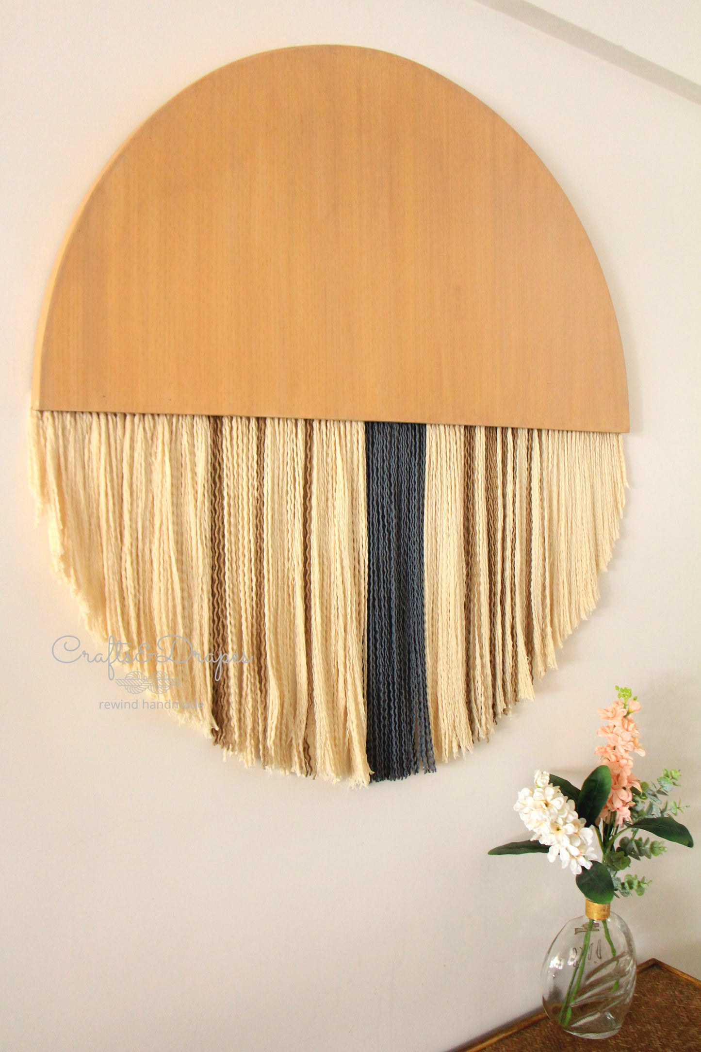 Half Moon Wall Decor | Circular Wall Art | Macrame Wall Hanging