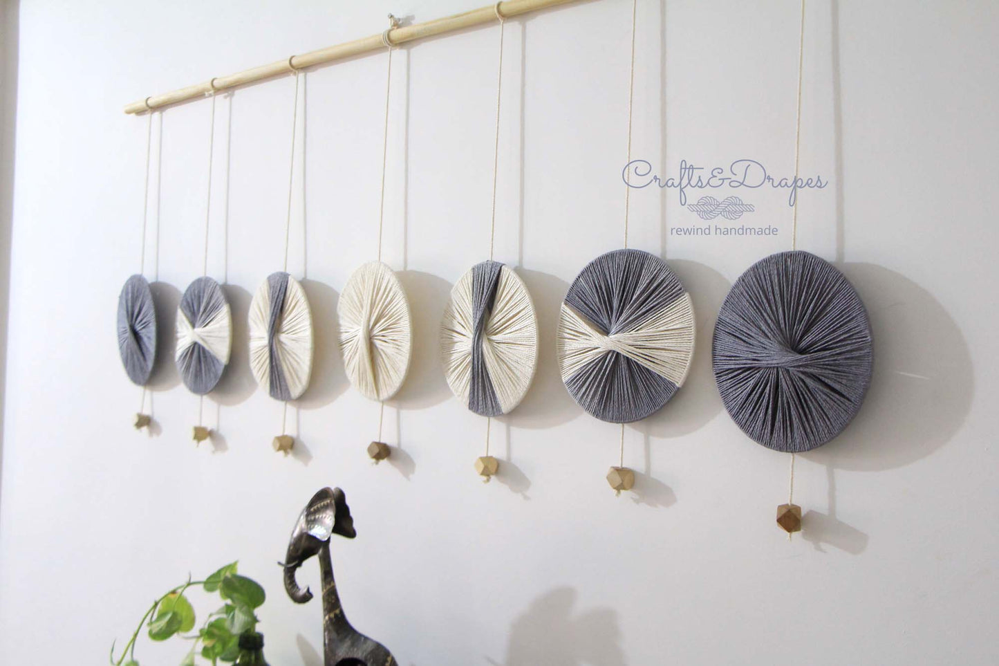 Moon Phases Wall Hanging | Boho Yarn Wall Decor