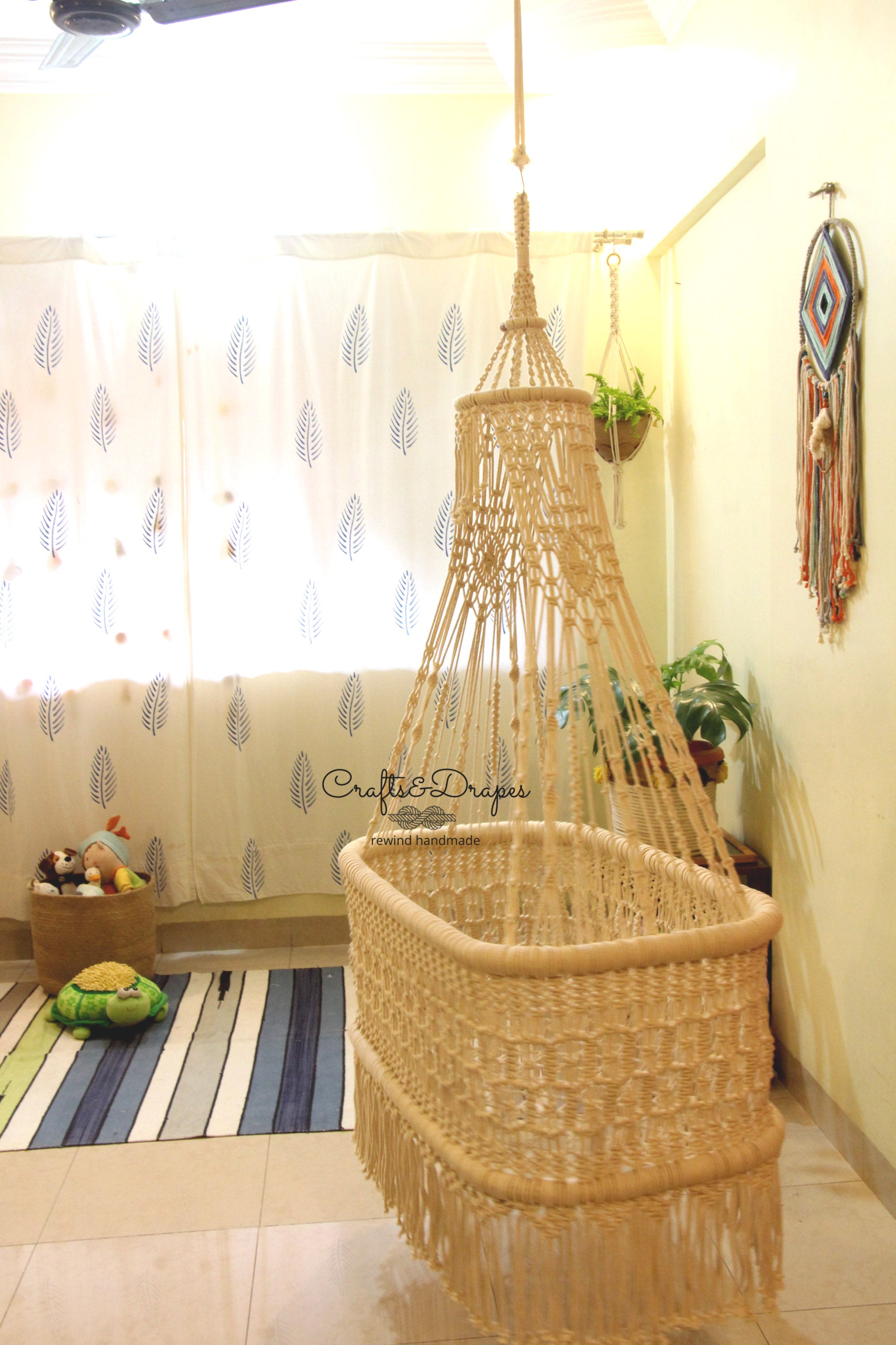 Macrame Baby Cradle Boho Nursery Design Crafts Drapes