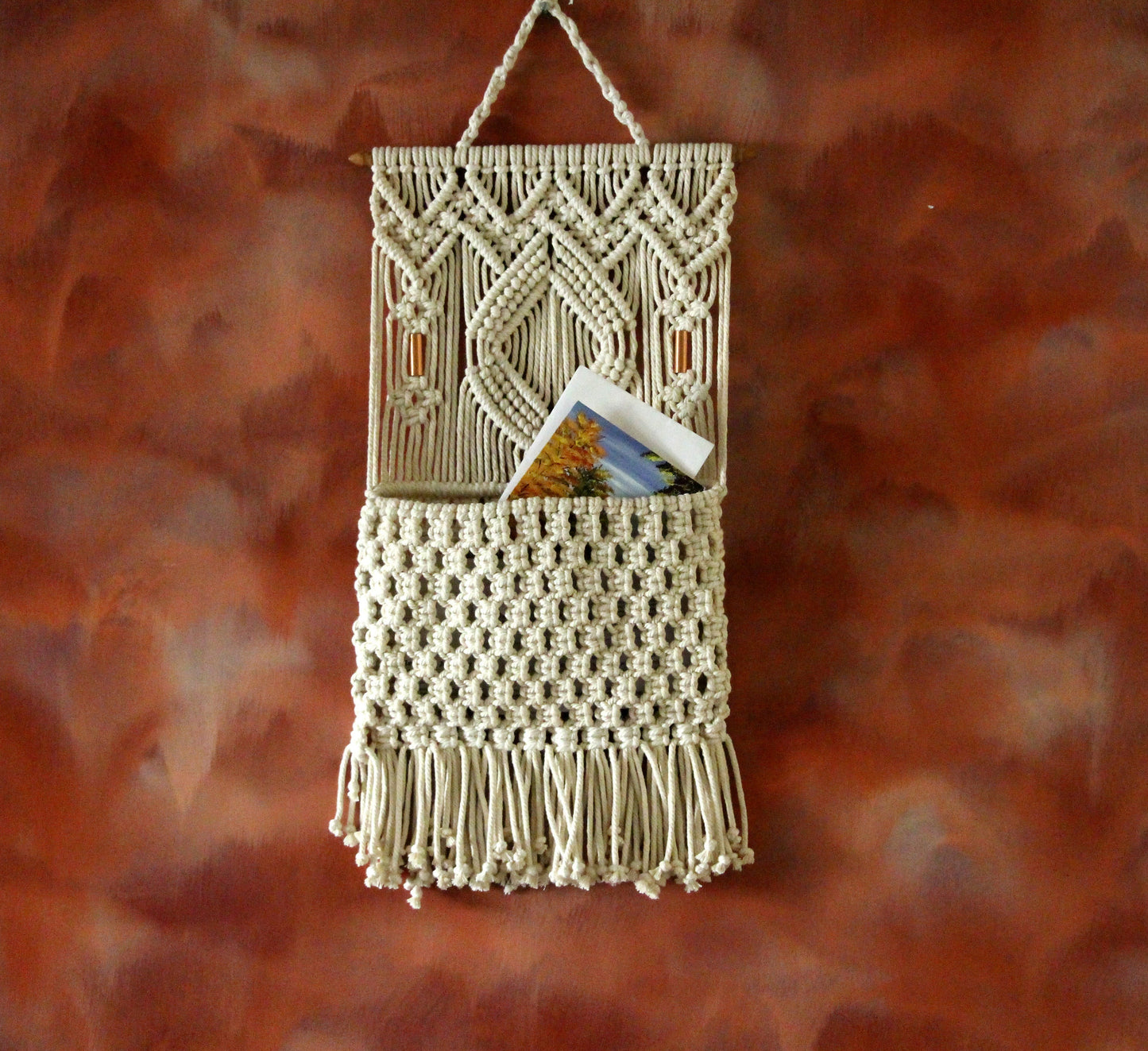 Boho Macrame Letter Holder