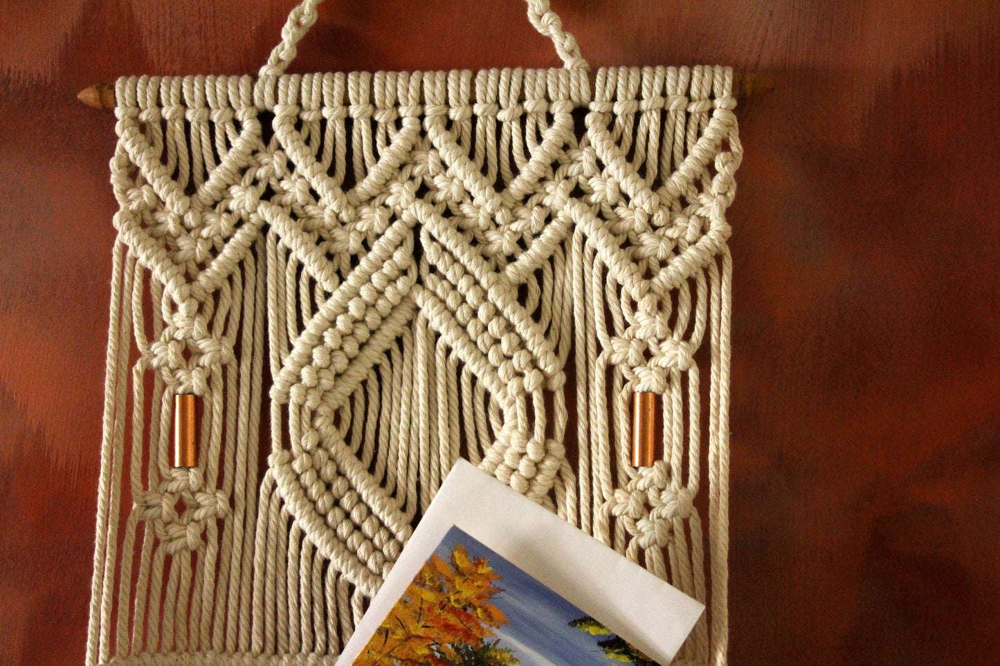 Boho Macrame Letter Holder