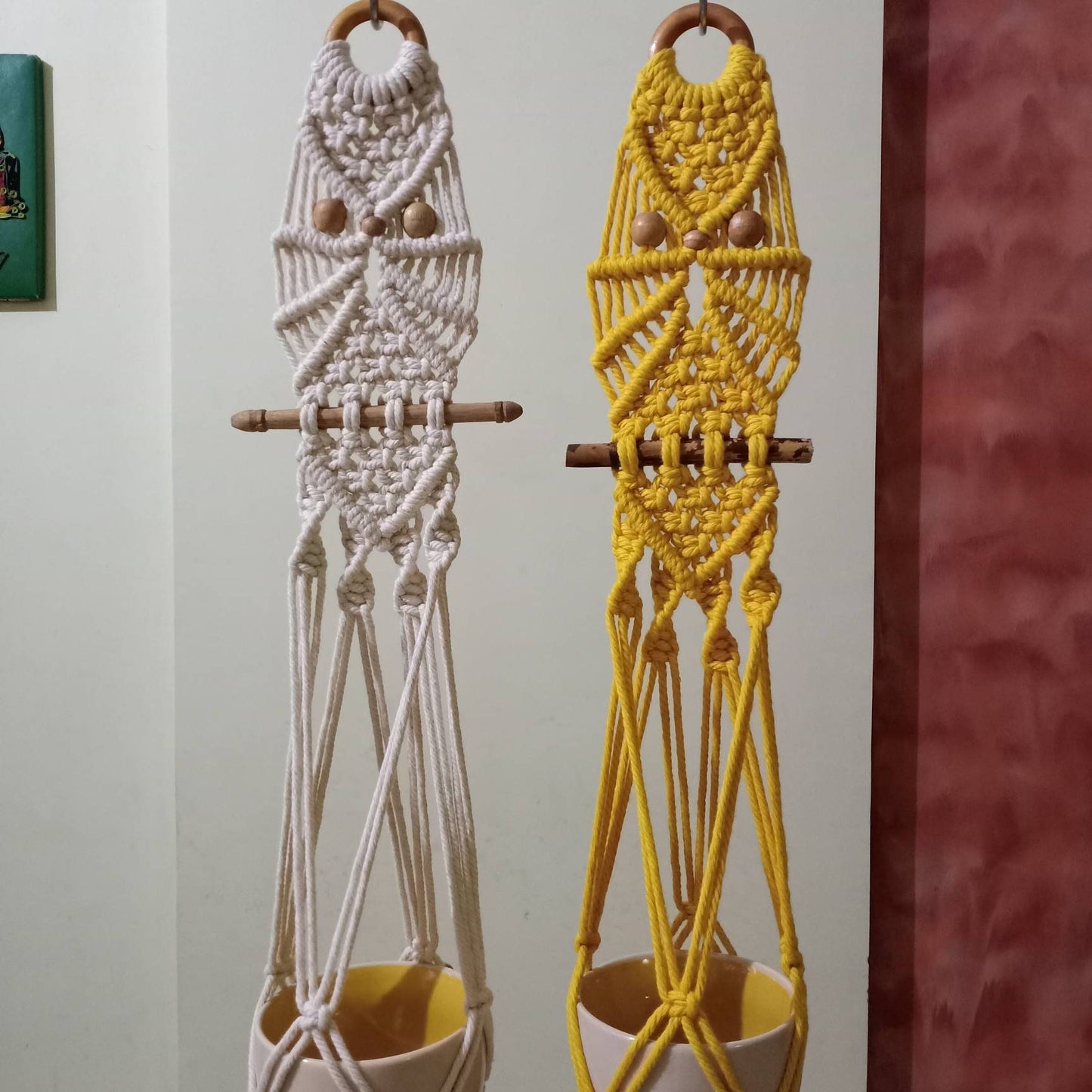 Boho Macrame Plant Hanger | Set of two