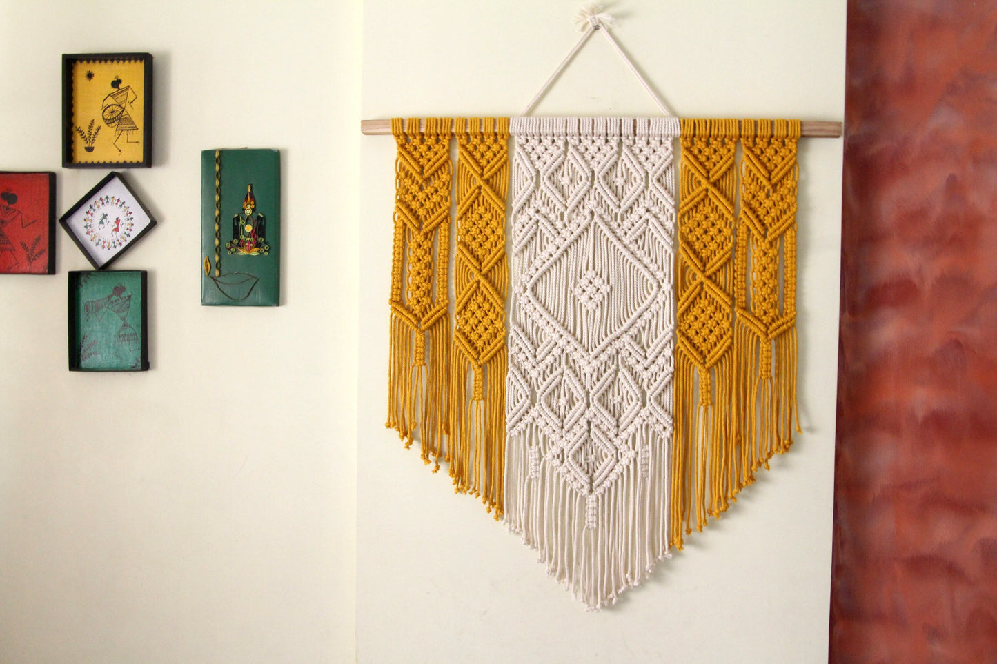 Boho Macrame Wall Tapestry |  Geometric | Large