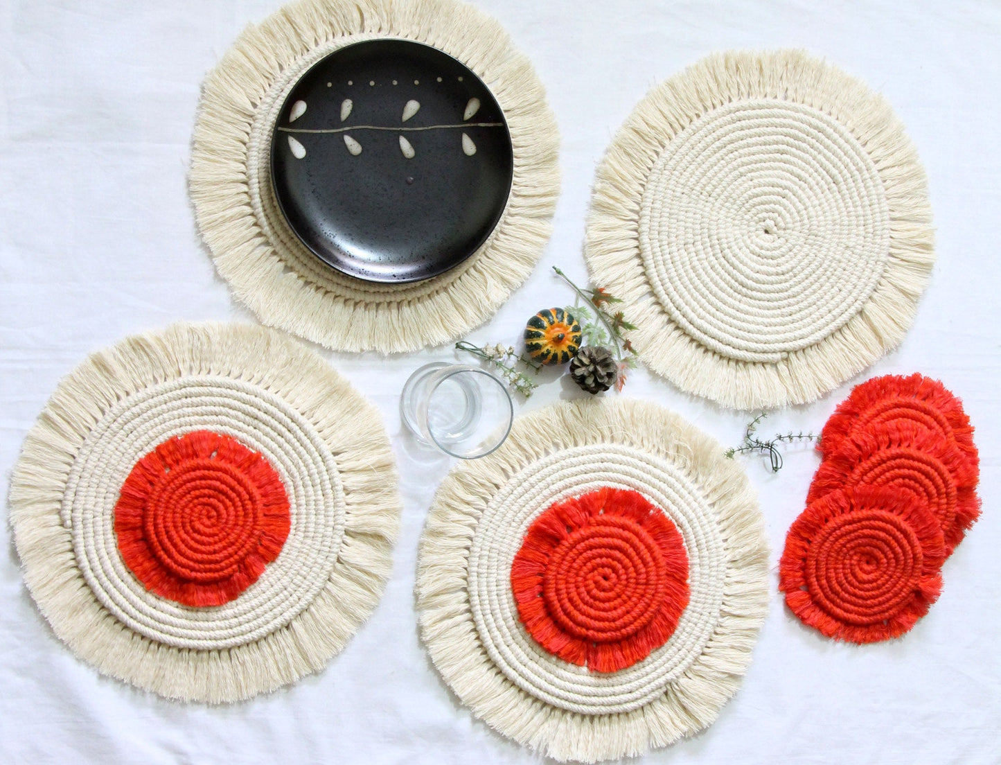 Boho Macrame Placemats | Set of two