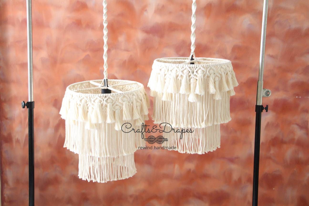 Boho Macrame Fringe Chandelier |  ASRA