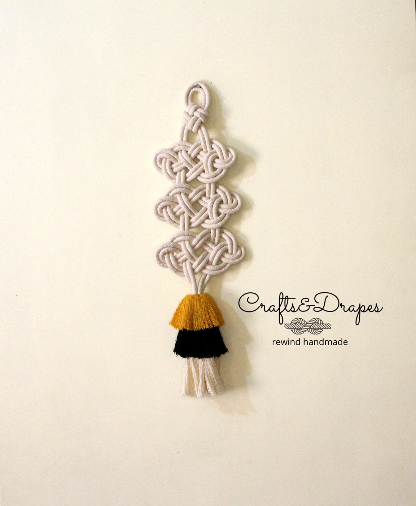 Macrame Celtic Knot Rope Art Wall Decor Scandi Wall Art Fiber Art