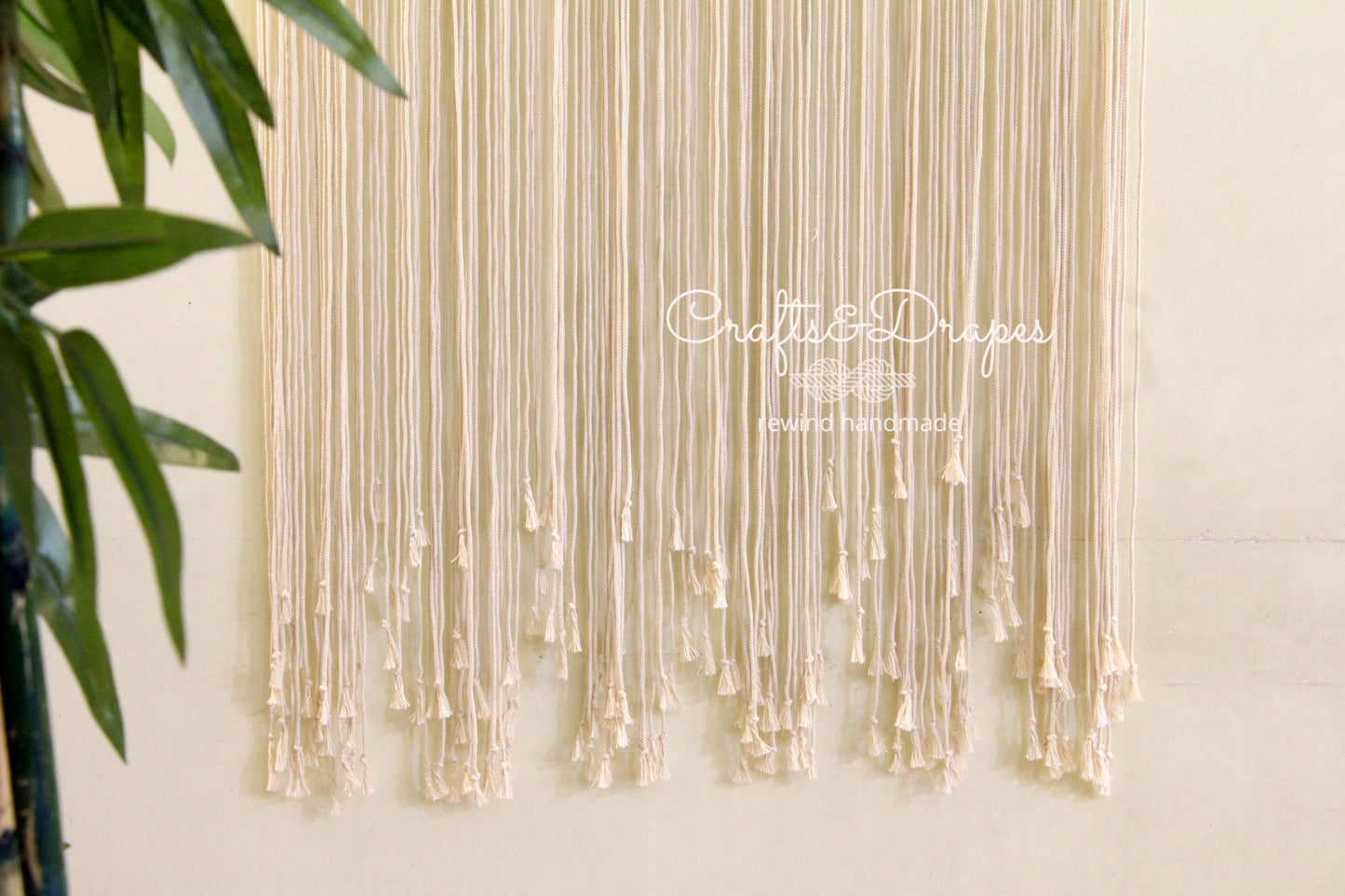 Boho Macrame Curtain with Tassel Charm