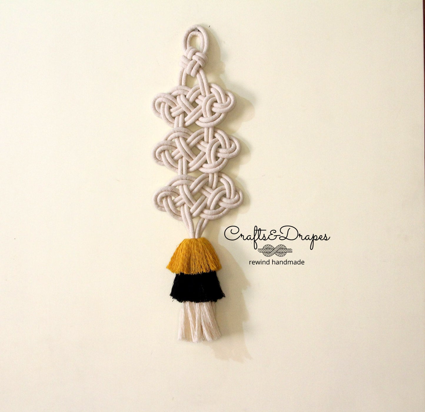 Macrame Celtic Knot Rope Art Wall Decor Scandi Wall Art Fiber Art