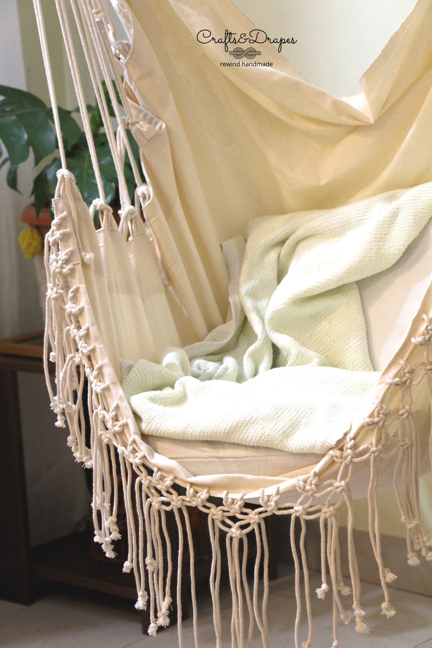 Boho Macrame Hammock Chair with Spreader Bar