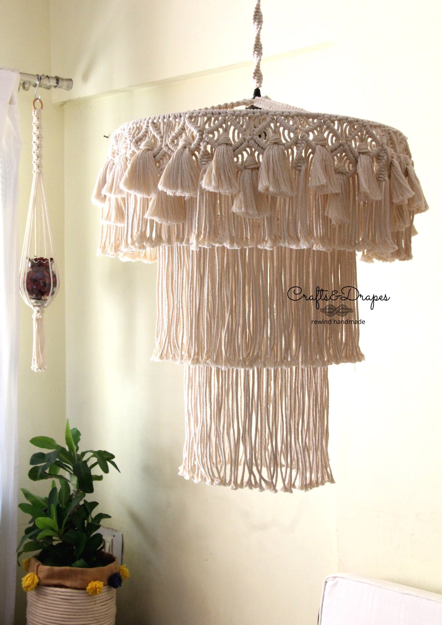 Boho Macrame Fringe Chandelier |  ASRA  | Extra Large