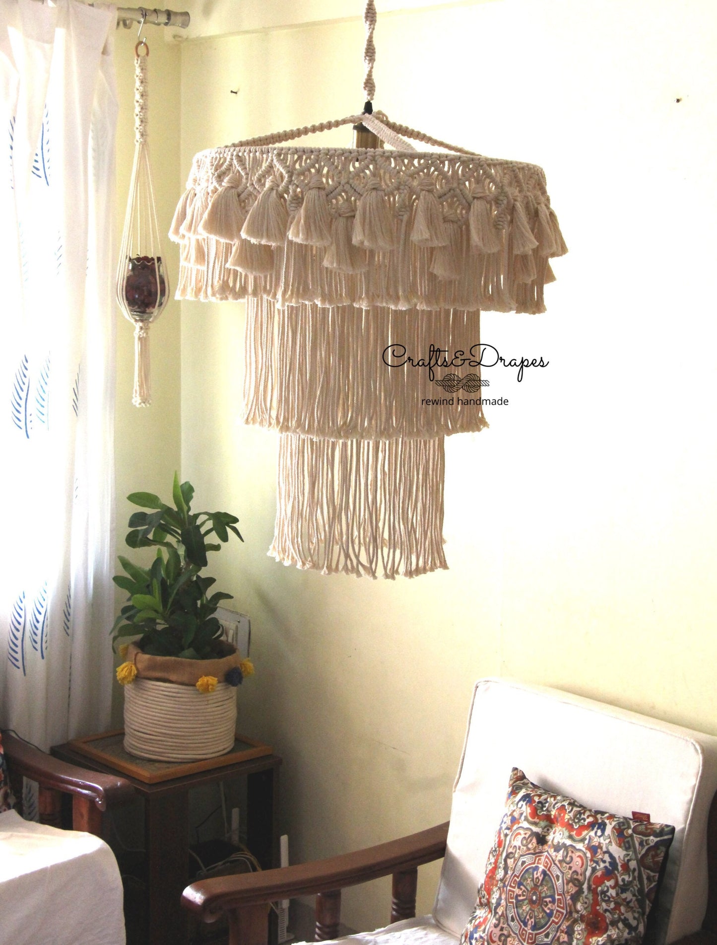 Boho Macrame Fringe Chandelier |  ASRA  | Extra Large