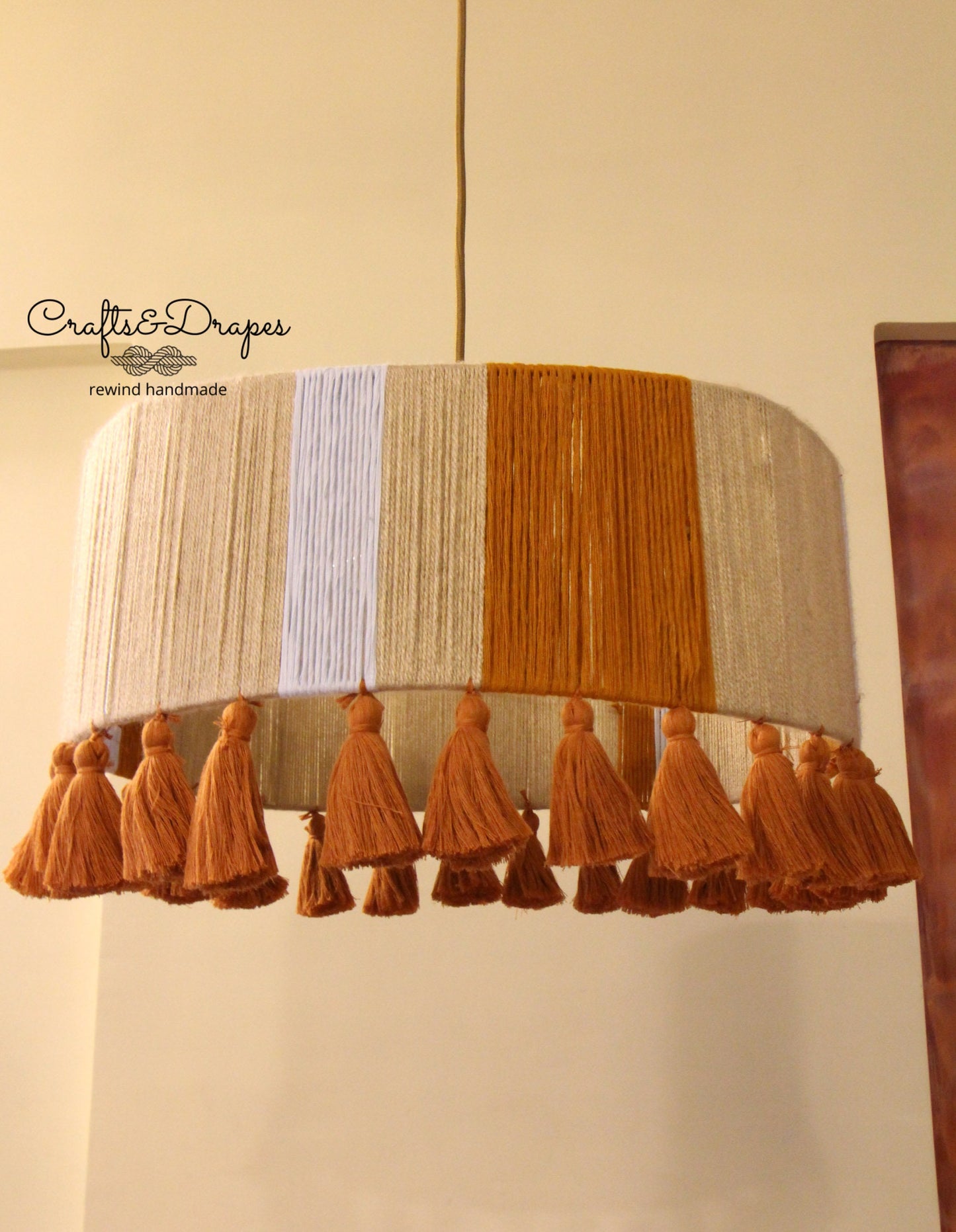 Woven Drum Chandelier | With Tassel