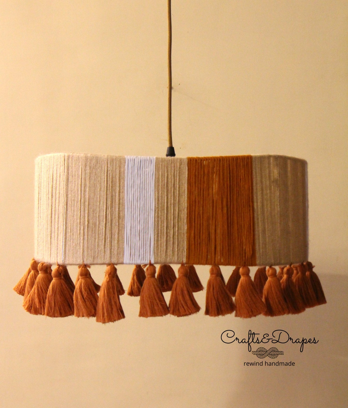 Woven Drum Chandelier | With Tassel