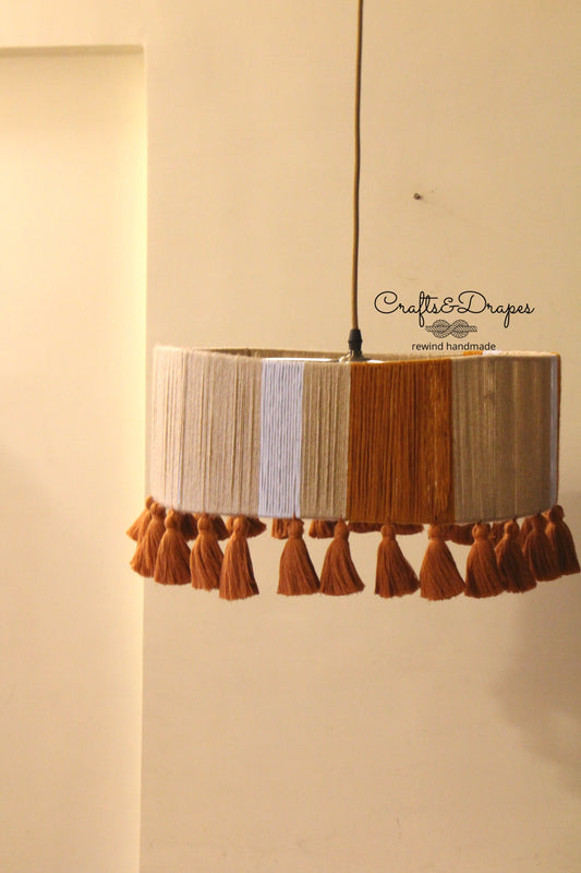 Woven Drum Chandelier | With Tassel