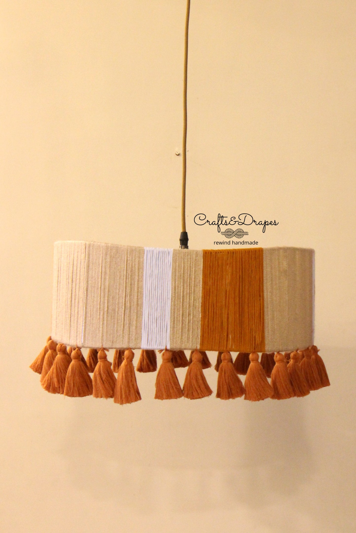 Woven Drum Chandelier | With Tassel