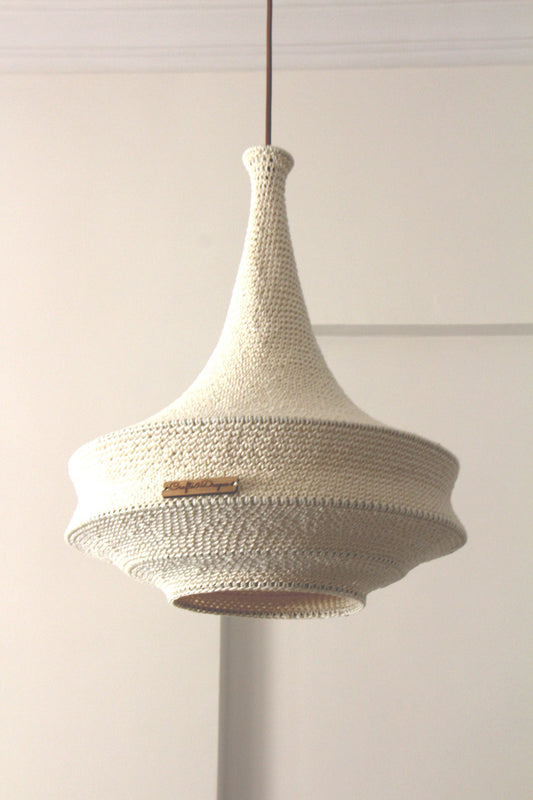 Crochet Tassel Chandelier Crochet Lights Crochet Lampshade Handwoven Lamp  Boho Light Pendant Suspension Light Cotton Fringe Lamp 