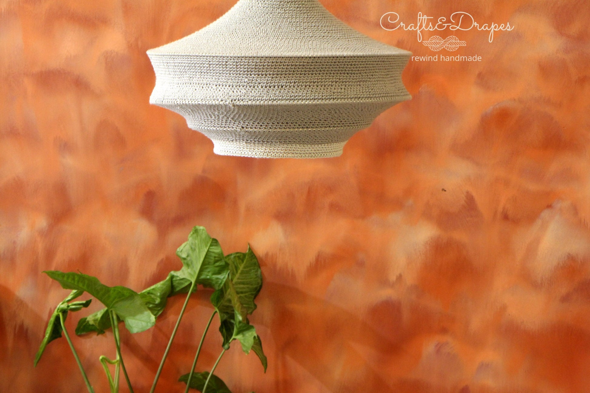 Crochet pendant light