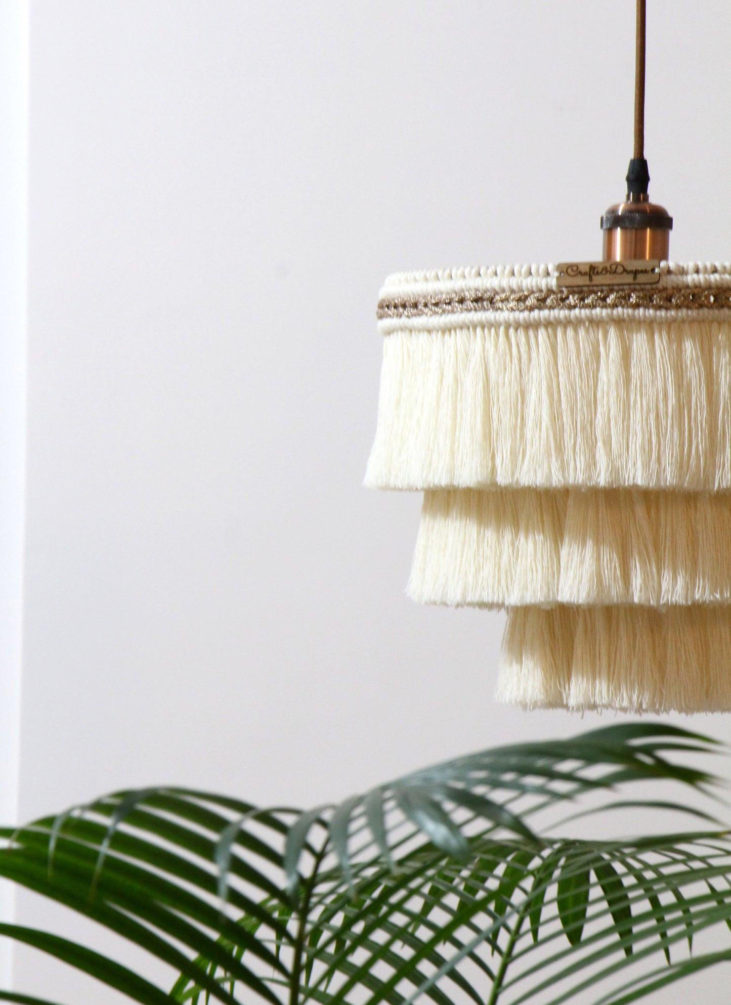 Macrame Fringe Chandelier |  EIRA