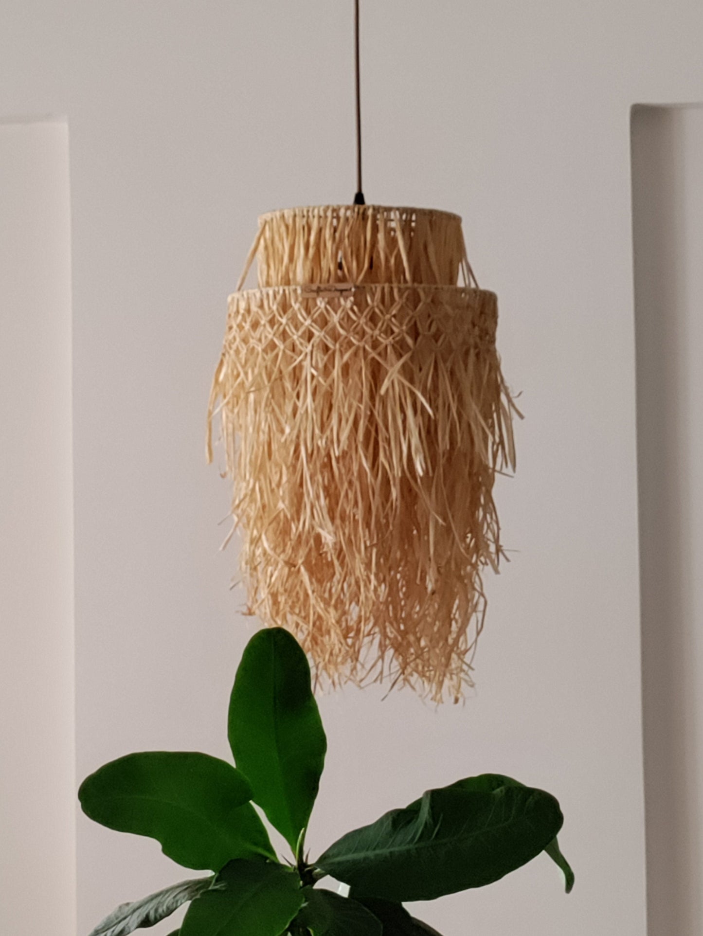 Boho Raffia Lampshade